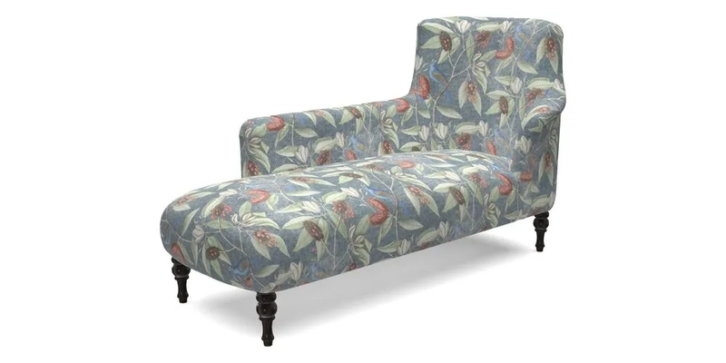 Anglesey LHF Chaise in RHS Gertrude Jekyll linen Cotton Blend Navy 