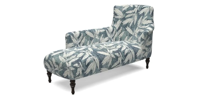 Anglesey LHF Chaise in RHS Gertrude Jekyll linen Cotton Blend Navy 