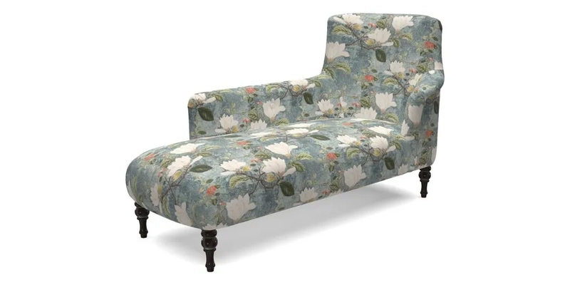Anglesey LHF Chaise in RHS Gertrude Jekyll linen Cotton Blend Navy 