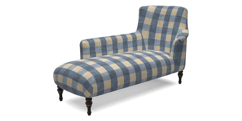 Anglesey LHF Chaise in RHS Gertrude Jekyll linen Cotton Blend Navy 
