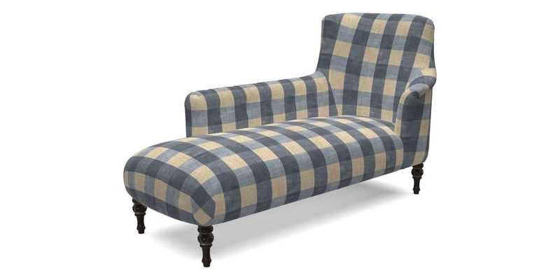 Anglesey LHF Chaise in RHS Gertrude Jekyll linen Cotton Blend Navy 