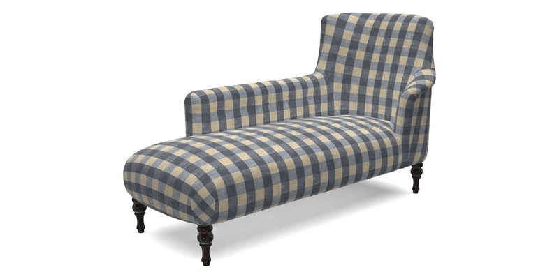 Anglesey LHF Chaise in RHS Gertrude Jekyll linen Cotton Blend Navy 