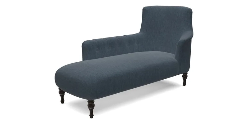 Anglesey LHF Chaise in RHS Gertrude Jekyll linen Cotton Blend Navy 