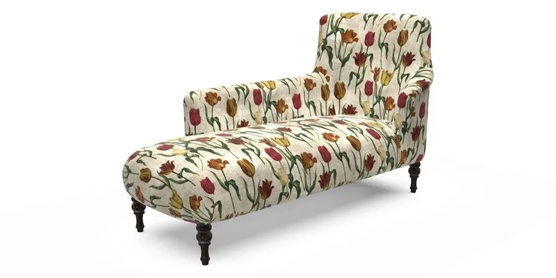 Anglesey LHF Chaise in RHS Gertrude Jekyll linen Cotton Blend Navy 