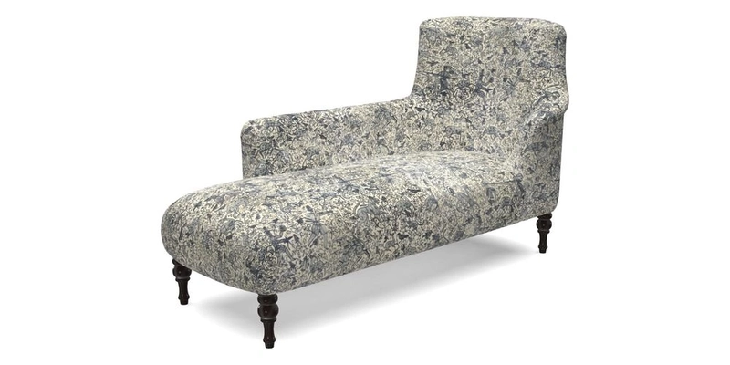 Anglesey LHF Chaise in RHS Gertrude Jekyll linen Cotton Blend Navy 