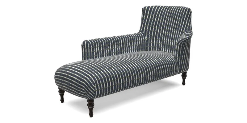 Anglesey LHF Chaise in RHS Gertrude Jekyll linen Cotton Blend Navy 