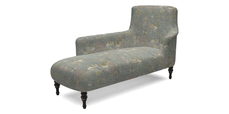 Anglesey LHF Chaise in RHS Gertrude Jekyll linen Cotton Blend Navy 