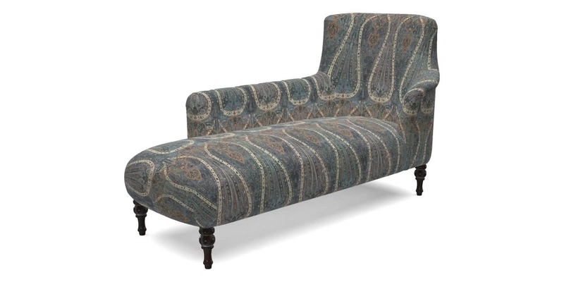 Anglesey LHF Chaise in RHS Gertrude Jekyll linen Cotton Blend Navy 