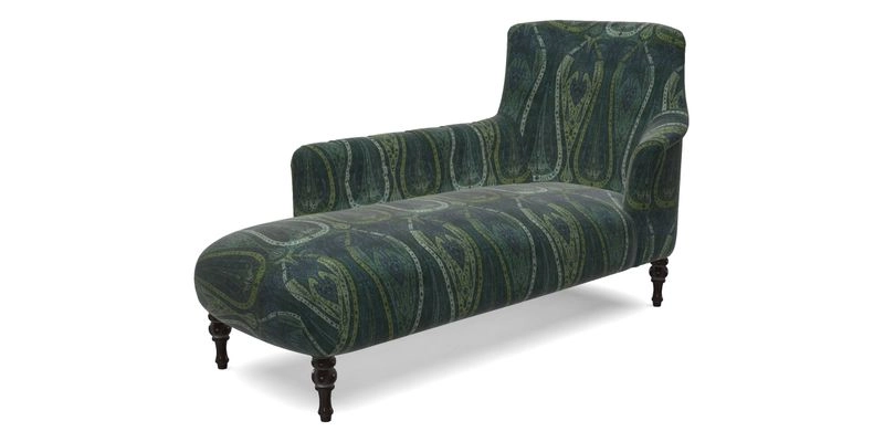 Anglesey LHF Chaise in RHS Gertrude Jekyll linen Cotton Blend Navy 