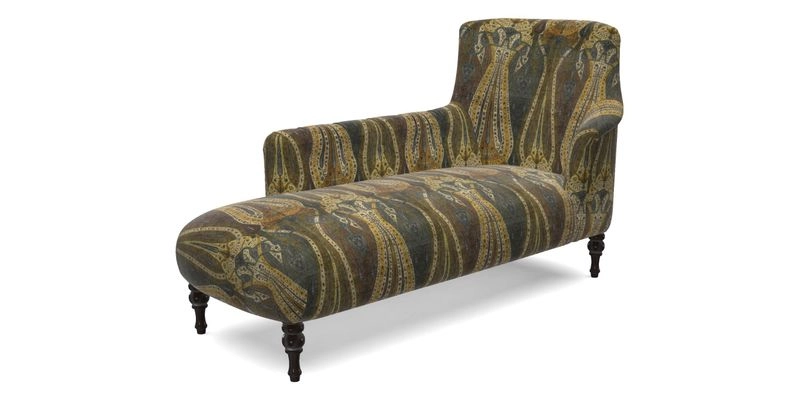 Anglesey LHF Chaise in RHS Gertrude Jekyll linen Cotton Blend Navy 