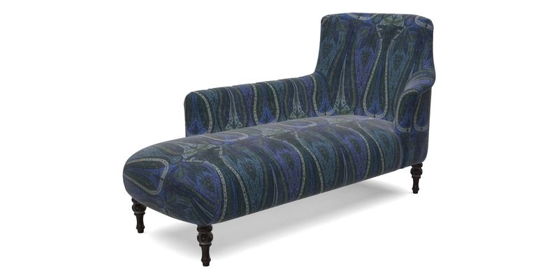 Anglesey LHF Chaise in RHS Gertrude Jekyll linen Cotton Blend Navy 