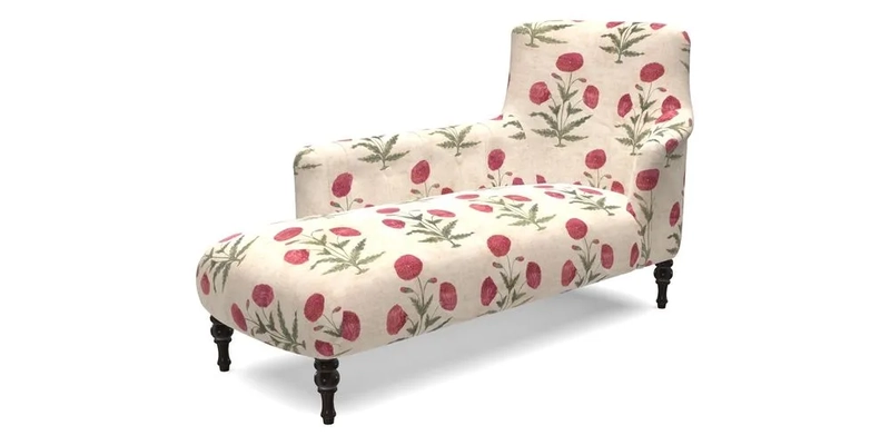Anglesey LHF Chaise in RHS Gertrude Jekyll linen Cotton Blend Navy 