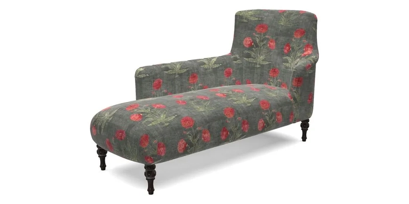 Anglesey LHF Chaise in RHS Gertrude Jekyll linen Cotton Blend Navy 