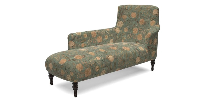 Anglesey LHF Chaise in RHS Gertrude Jekyll linen Cotton Blend Navy 