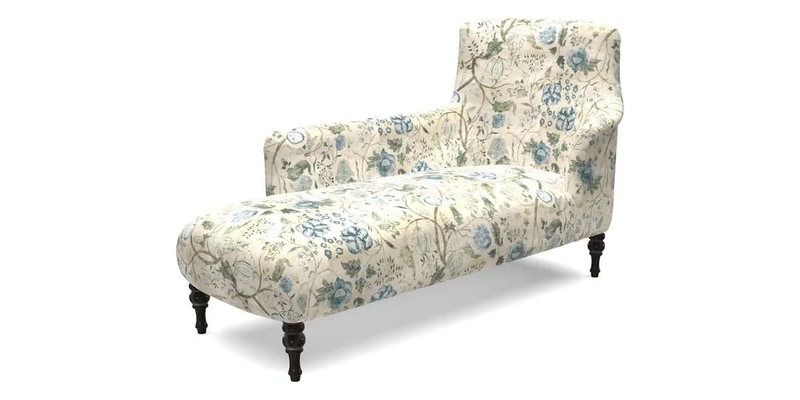Anglesey LHF Chaise in RHS Gertrude Jekyll linen Cotton Blend Navy 