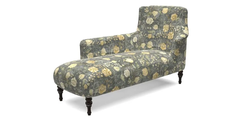 Anglesey LHF Chaise in RHS Gertrude Jekyll linen Cotton Blend Navy 