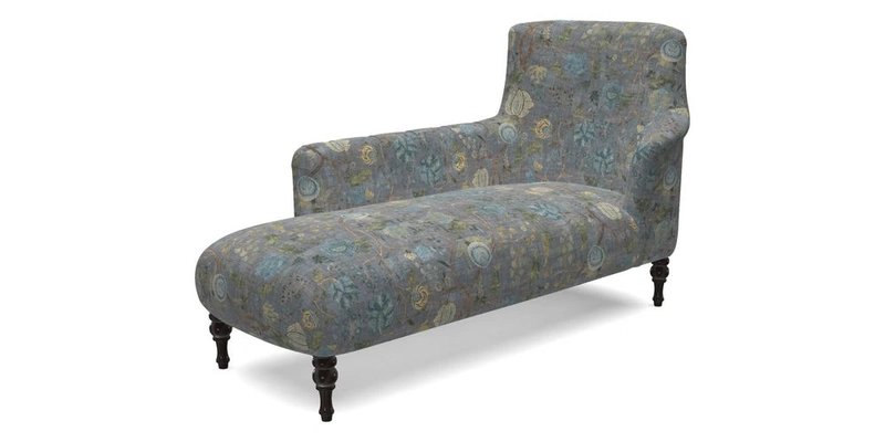 Anglesey LHF Chaise in RHS Gertrude Jekyll linen Cotton Blend Navy 