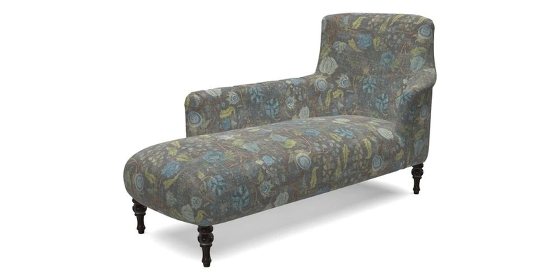 Anglesey LHF Chaise in RHS Gertrude Jekyll linen Cotton Blend Navy 