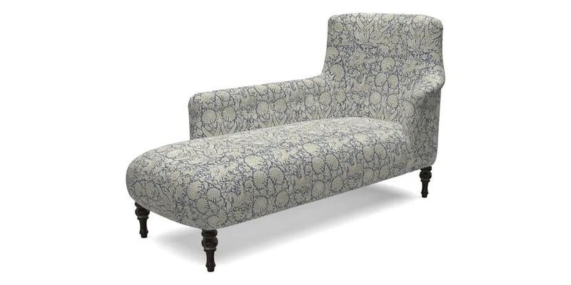 Anglesey LHF Chaise in RHS Gertrude Jekyll linen Cotton Blend Navy 
