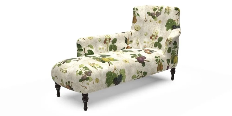 Anglesey LHF Chaise in RHS Gertrude Jekyll linen Cotton Blend Navy 