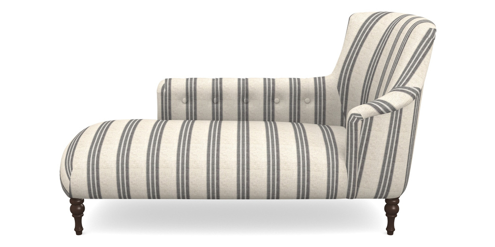 Product photograph of Anglesey Chaise Lhf In Cloth 18 Stripes - Bengal - Bible Black from Sofas and Stuff Limited