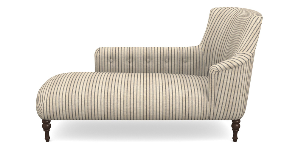 Product photograph of Anglesey Chaise Lhf In Cloth 18 Stripes - Ticking - Bible Black from Sofas and Stuff Limited