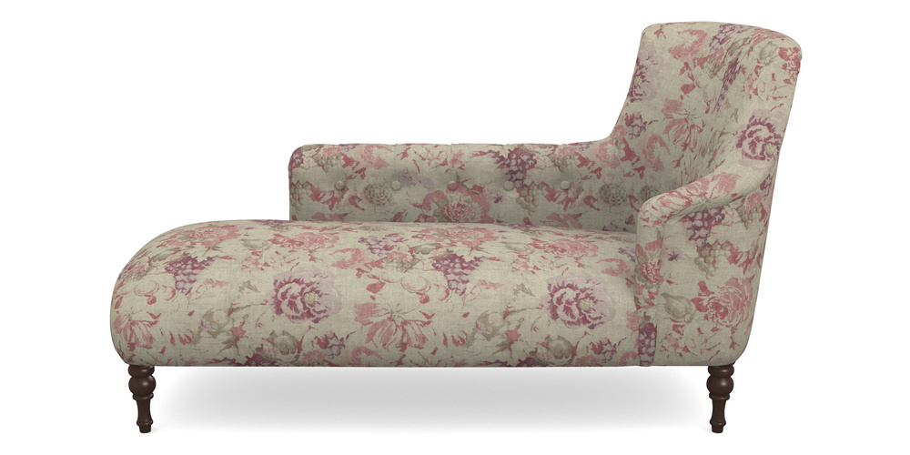 Product photograph of Anglesey Chaise Lhf In Floral Linen - Faith Rose Quartz from Sofas and Stuff Limited