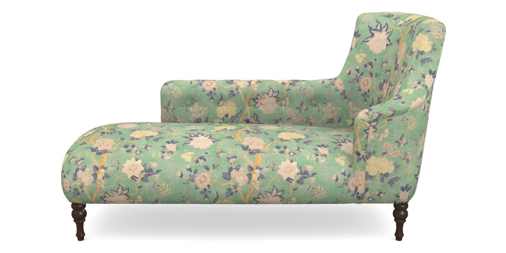 Product photograph of Anglesey Chaise Lhf In Floral Linen - Even So Verde from Sofas and Stuff Limited