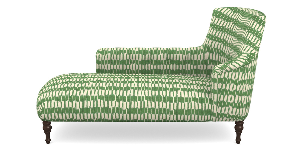 Product photograph of Anglesey Chaise Lhf In V A Brompton Collection - Ikat - Basil from Sofas and Stuff Limited