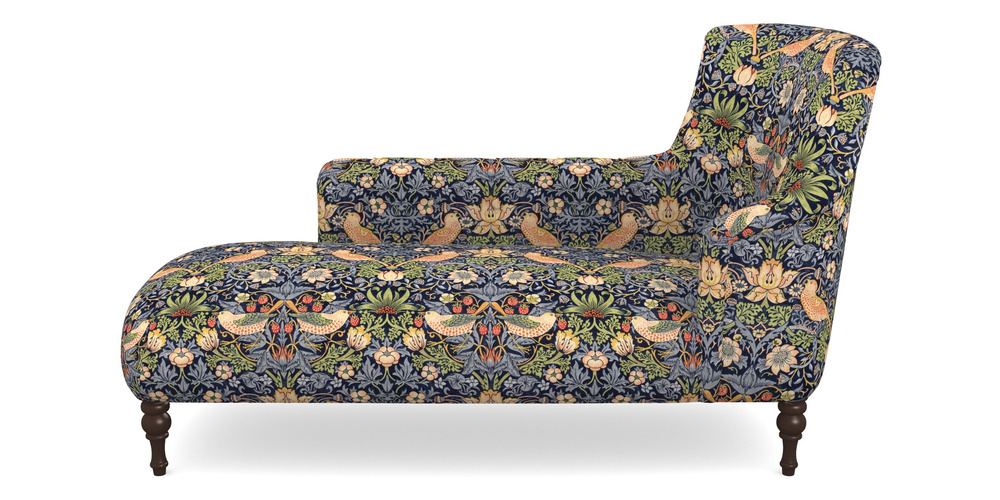 Product photograph of Anglesey Chaise Lhf In William Morris Collection - Strawberry Thief - Indigo Mineral from Sofas and Stuff Limited