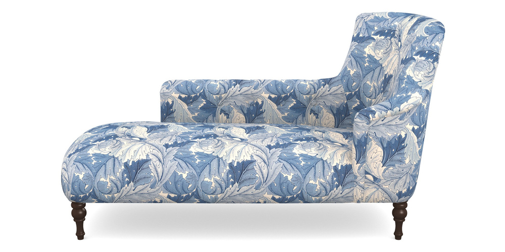 Product photograph of Anglesey Chaise Lhf In William Morris Collection - Acanthus - Woad from Sofas and Stuff Limited