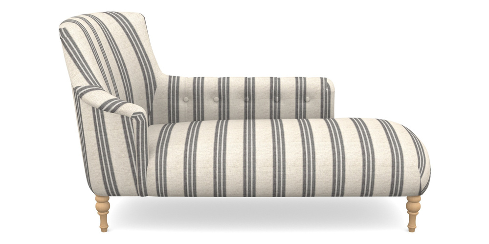 Product photograph of Anglesey Chaise Rhf In Cloth 18 Stripes - Bengal - Bible Black from Sofas and Stuff Limited