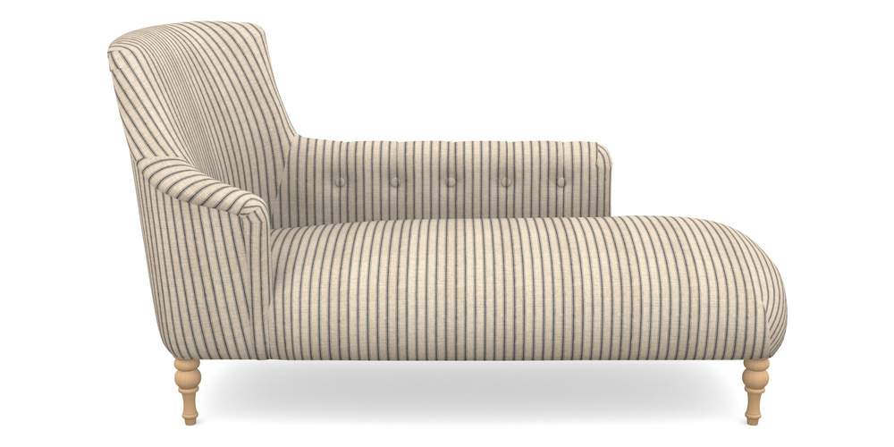 Product photograph of Anglesey Chaise Rhf In Cloth 18 Stripes - Ticking - Bible Black from Sofas and Stuff Limited