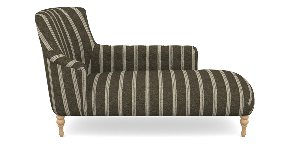 Product photograph of Anglesey Chaise Rhf In Cloth 20 - Design 2 - Olive Stripe from Sofas and Stuff Limited