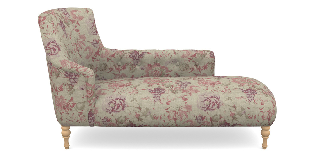 Product photograph of Anglesey Chaise Rhf In Floral Linen - Faith Rose Quartz from Sofas and Stuff Limited