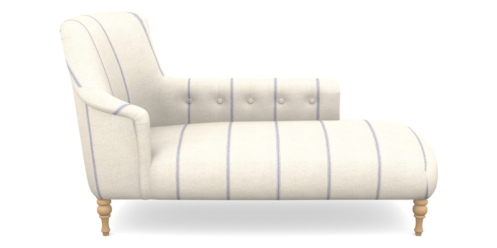 Product photograph of Anglesey Chaise Rhf In Grain Sack Stripe - Blue from Sofas and Stuff Limited