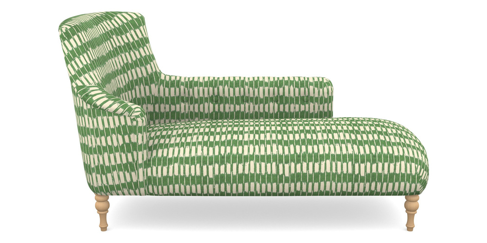 Product photograph of Anglesey Chaise Rhf In V A Brompton Collection - Ikat - Basil from Sofas and Stuff Limited