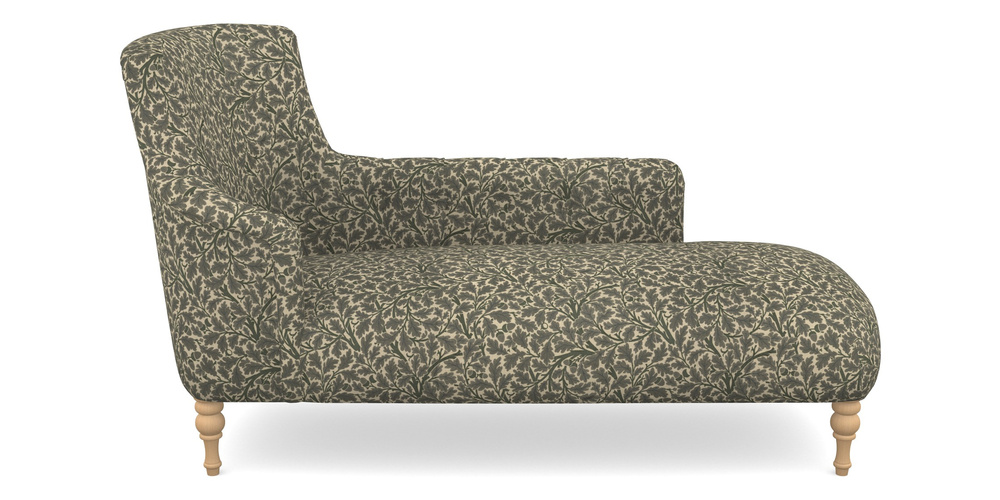 Product photograph of Anglesey Chaise Rhf In V A Drawn From Nature Collection - Oak Tree - Dark Green from Sofas and Stuff Limited