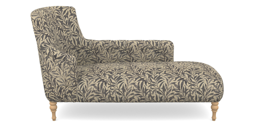 Product photograph of Anglesey Chaise Rhf In V A Drawn From Nature - Willow Bough Large - Navy from Sofas and Stuff Limited