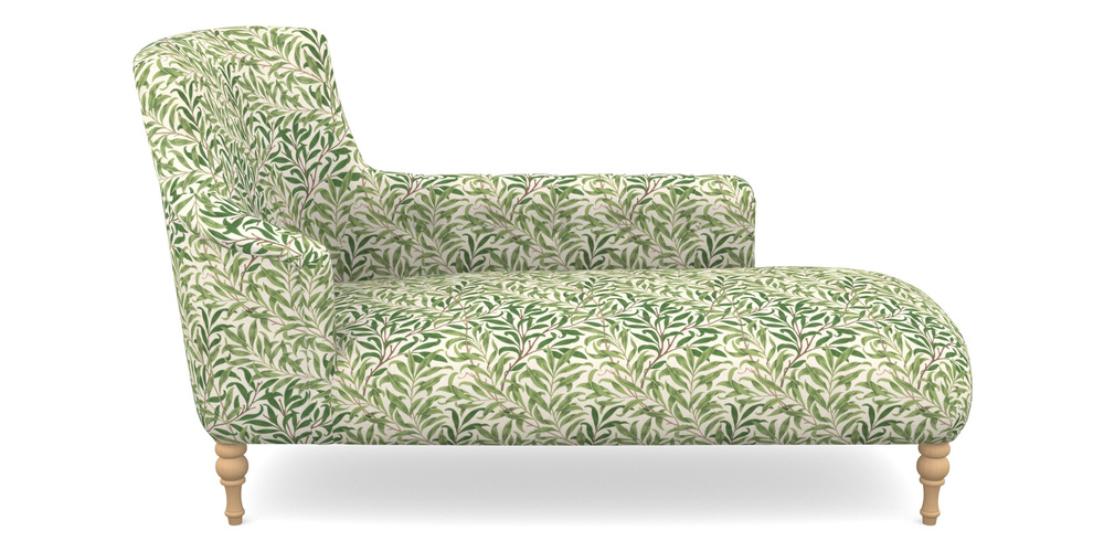 Product photograph of Anglesey Chaise Rhf In William Morris Collection - Willow Boughs - Leaf Green from Sofas and Stuff Limited