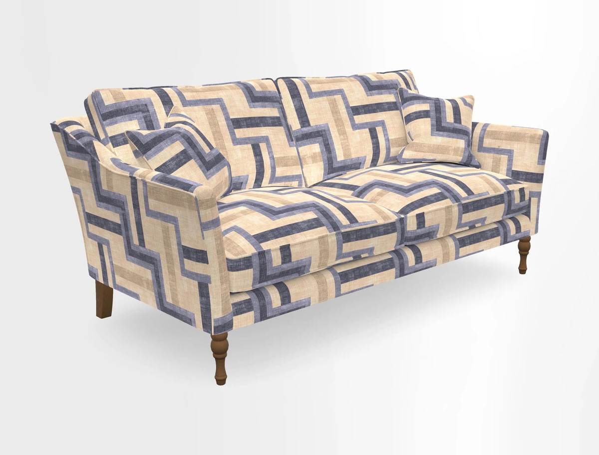 Brunel 3 Seater Sofa in V&A Threads of India Mughal Garden Safari Hunter