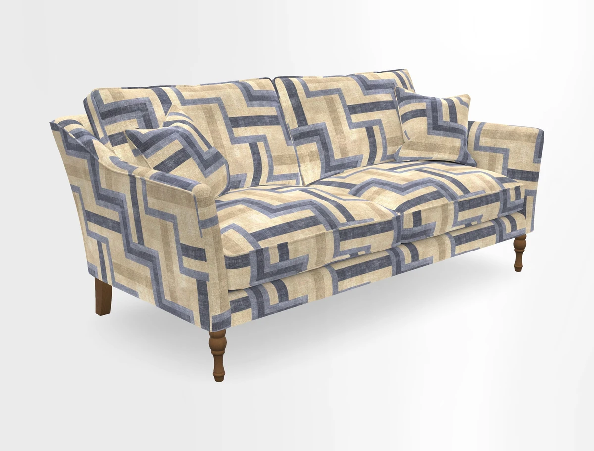 Brunel 3 Seater Sofa in V&A Threads of India Mughal Garden Safari Hunter