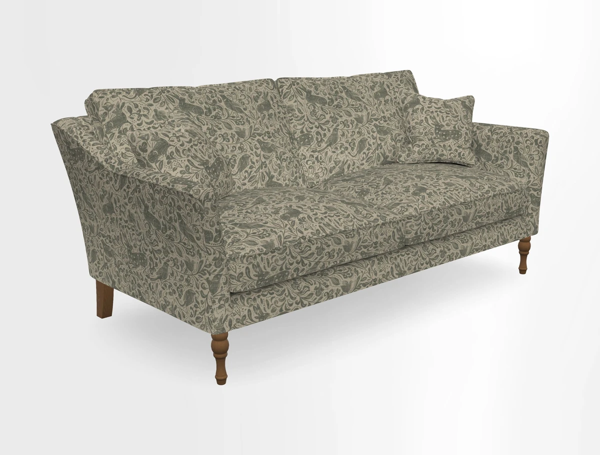 Brunel 3 Seater Sofa in V&A Threads of India Mughal Garden Safari Hunter