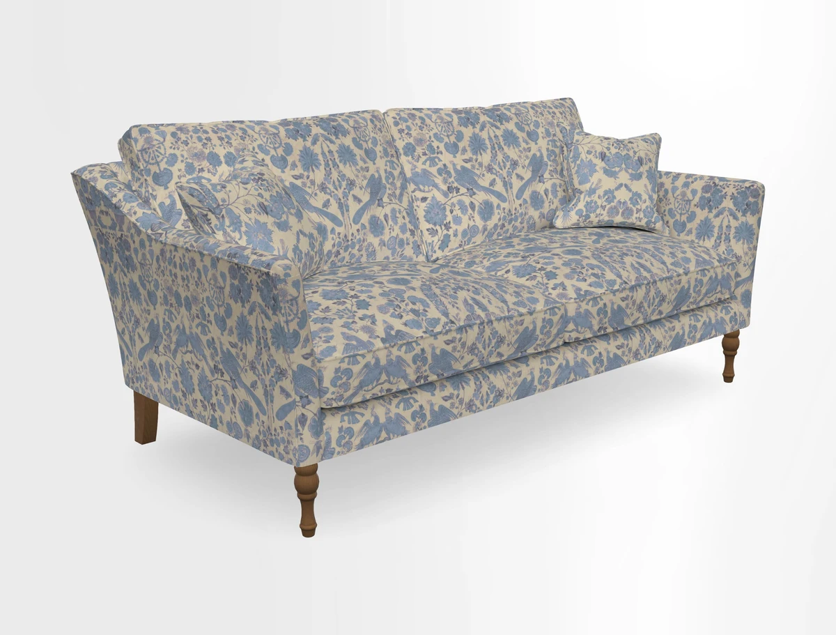 Brunel 3 Seater Sofa in V&A Threads of India Mughal Garden Safari Hunter