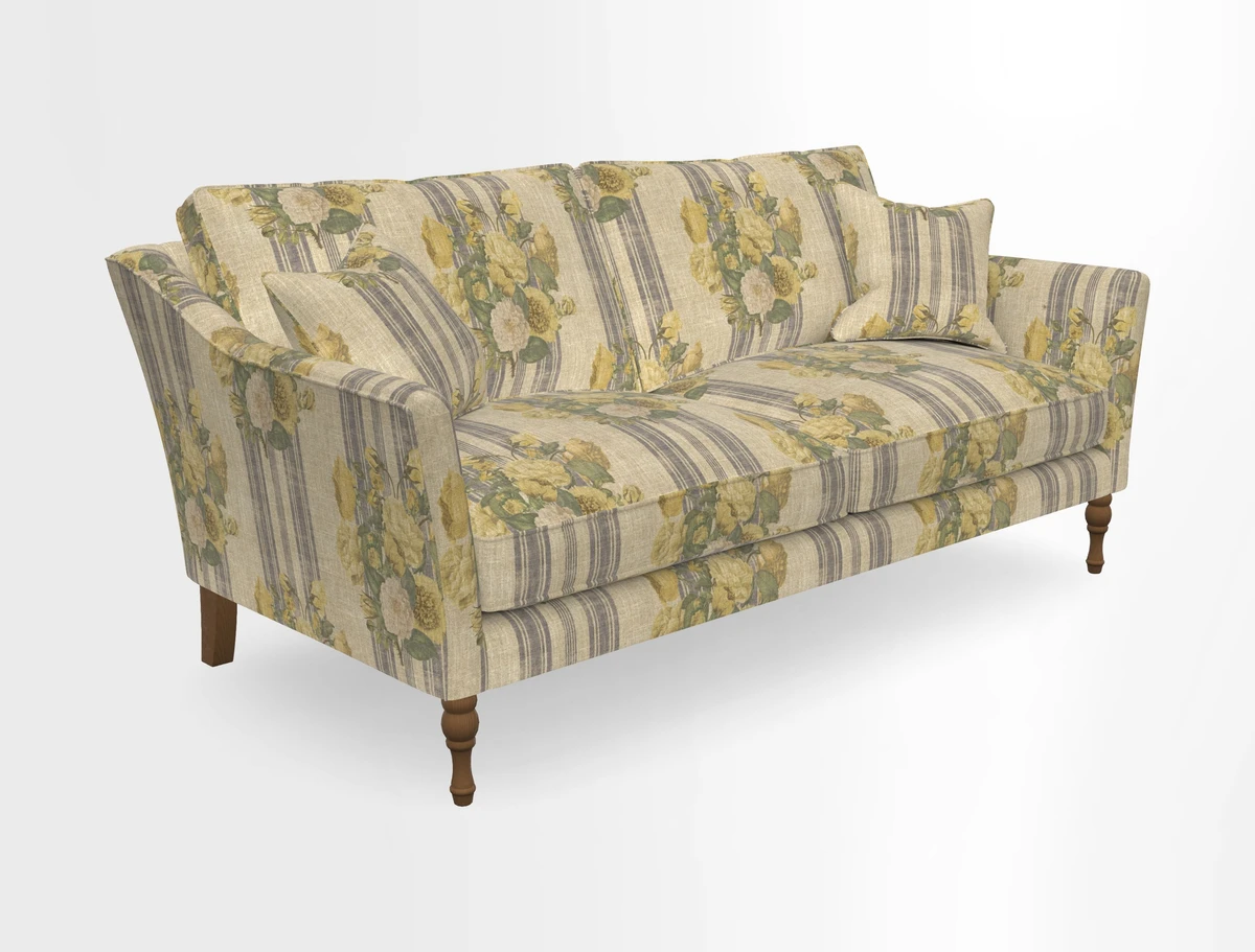 Brunel 3 Seater Sofa in V&A Threads of India Mughal Garden Safari Hunter