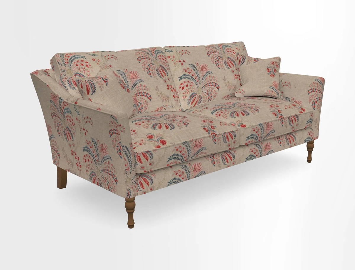 Brunel 3 Seater Sofa in V&A Threads of India Mughal Garden Safari Hunter