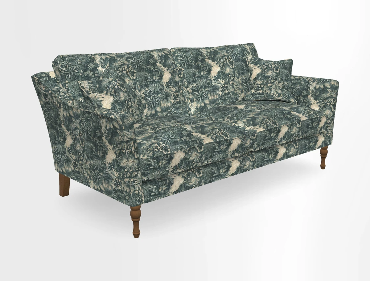 Brunel 3 Seater Sofa in V&A Threads of India Mughal Garden Safari Hunter