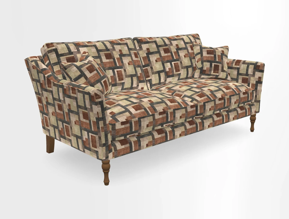 Brunel 3 Seater Sofa in V&A Threads of India Mughal Garden Safari Hunter