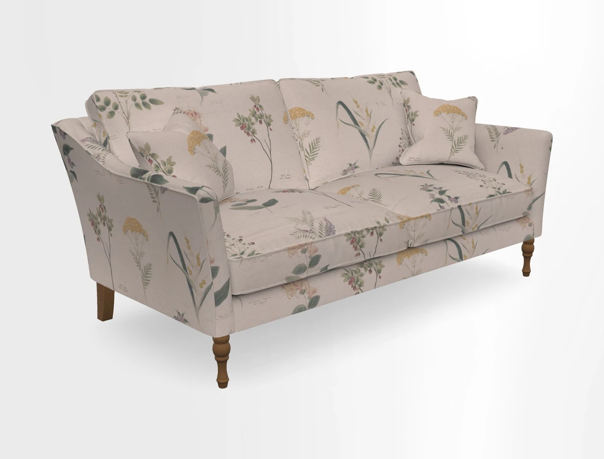Brunel 3 Seater Sofa in V&A Threads of India Mughal Garden Safari Hunter