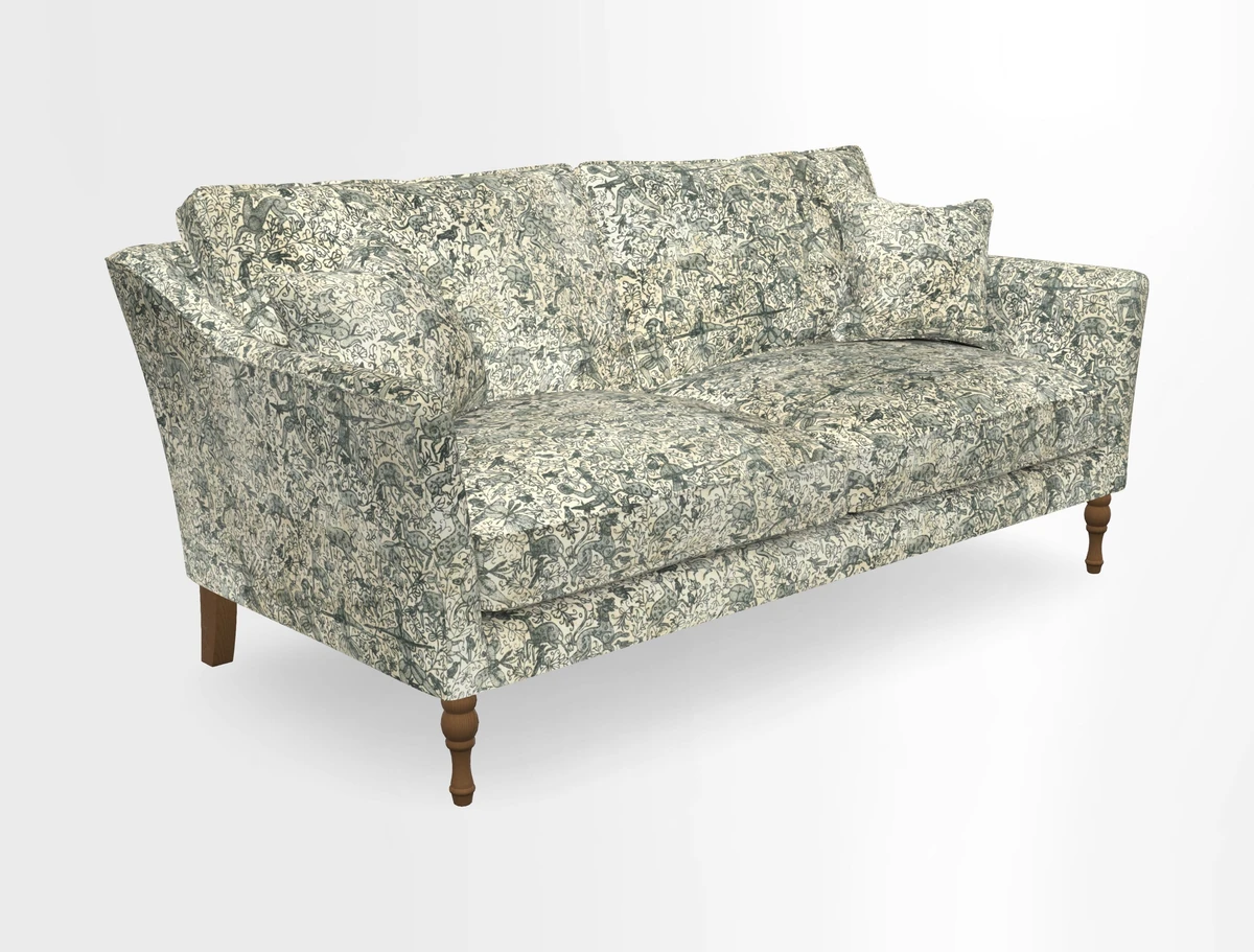 Brunel 3 Seater Sofa in V&A Threads of India Mughal Garden Safari Hunter